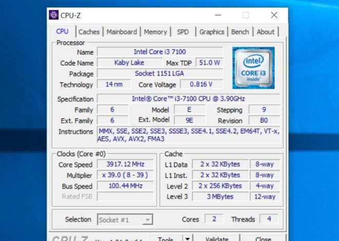 Разгон процессора Intel Core i3-7100